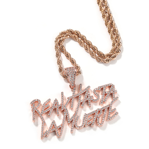 Collar con Colgante de Joyería Hip Hop Real Hasta La Muerte <span class=keywords><strong>Anuel</strong></span> AA Iced Out Circonita Cúbica 5A Chapado en Oro para Hombres y Mujeres - Product Image 4