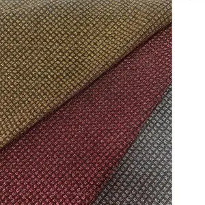 Soft lurex small check design poly lurex jacquard knit dyeing fabric for fancy garments Item No.LX2022A052