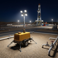 Tour d'éclairage mobile diesel de 5m à 9m (7m, 8m) pour l'Afrique du Sud avec éclairage LED – Tour d'éclairage mobile portable à vendre