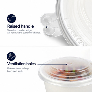 Eco-Friendly Biodegradable Food Grade Coated Single Wall Paper <b>Bucket</b> Custom Logo Takeaway Use Soup Oily Foods 26oz 800ml <b>Lid</b> - Product Image 4