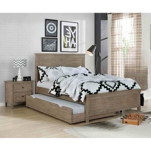 <b>Full</b> Size <b>Bed</b> With Trundle 2 Nightstands Warm Gray Wood Grain Bedroom Furniture <b>Set</b> - Product Image 1