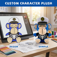 Peluche singe de dessin animé personnalisée de haute qualité avec logo de marque, jouet en peluche rembourré en coton PP, unisexe, promotionnel pour entreprises