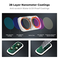 Ensemble de 3 filtres K&F Concept HD étanches noirs à diffusion variable ND CPL pour Insta360 Luna Ultra