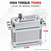 Servomoteur de bras robotique XQ-S9450D 700 kg, sans balais, étanche, couple élevé, engrenage en acier inoxydable, 30 V, industriel