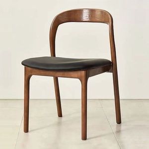 Nordic Minimalist Solid Wood Dining Chair With <b>Backrest</b> Modern Design For Dining Room Adult Use - Product Image 3