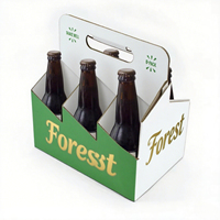 Carton cadeau en carton ondulé pour 6 bouteilles de vin, boîte de transport, vente en gros, économique, portable, avec poignée, emballage en papier ondulé pour 6 bouteilles de bière
