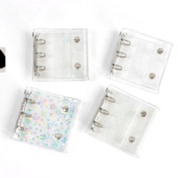 Protège-carnet à feuilles mobiles en PVC souple transparent multicolore avec bouton-pression, pour classeur à 3 trous Laser Star / Clear
