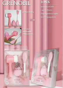 Set di Pennelli per Trucco Grenobil 3 Pezzi con Setole Sintetiche e Manico in Plastica per Applicazione Polvere - Product Image 3