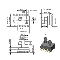 2.5kPa I2C Micro capteur de pression différentielle capteur de pression d'air-500 ~ 500pa capteur de pression numérique pour tube d'admission