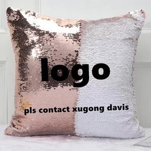 Tùy chỉnh hình ảnh logo lật Nàng Tiên Cá sequin gối trường hợp dệt thăng hoa trống đảo ngược ma thuật ném gối bao gồm cho quà tặng nhà - Product Image 6