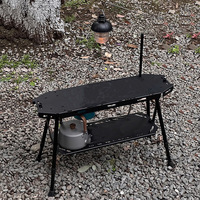Table de camping pliante en alliage d'aluminium pour l'extérieur, moderne, multifonctionnelle, avec rangement portable, table de skateboard, noircie, pour pique-nique
