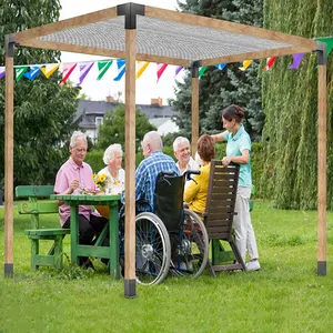 Soporte de esquina de Metal decorativo para pérgola, estructura de madera, hoja de acero recubierta de polvo de alta resistencia