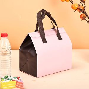 Wholesale <b>Custom</b> Logo Recyclable Non Woven Disposable Thermal Insulated Cooler Bag with Flexiloop Handle for Food - Product Image 1