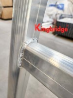 Échelles pliantes industrielles portables en alliage d'aluminium T6061 de 4,2 m, pieds réglables, plateforme à double planche de 450 mm de large, robuste