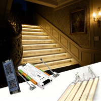 Kit d'éclairage d'étape de capteur de corps humain Anti-court-circuit à 32 canaux DC12V/24V 3000K 6000K bandes d'éclairage d'escalier personnalisables