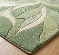 Tapis à motif ondulé de style nordique, en laine tuftée à la main, pièce maîtresse pour la décoration du salon ; personnalisable dans diverses tailles sur mesure.