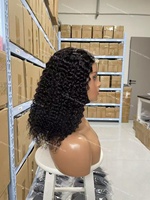 Perruque en cheveux humains vierges en gros, économique, coupe bob droite, coupe pixie, avec closure en dentelle 4x4 effet 'water wave'