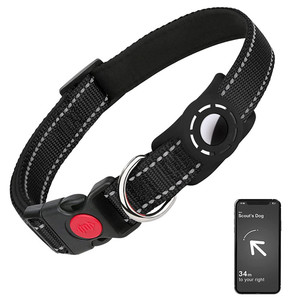 Collar Reflectante para Perros Pequeños, Medianos y Grandes, Collar Ajustable de Nailon para Perros con Funda Protectora para <span class=keywords><strong>Apple</strong></span> Airtag Tracker - Product Image 1