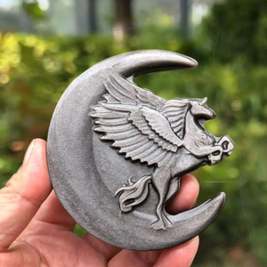 Collection de sculptures de lune en obsidienne argentée sculptées à la main en cristal naturel, vente en gros - Product Image 5