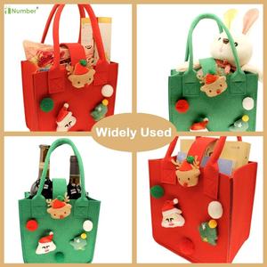 Sac cadeau de vacances populaire sacs-cadeaux de Noël avec poignées robustes pour enfants amis parents <span class=keywords><strong>voisins</strong></span> taille personnalisée sac de friandises en feutre - Product Image 6