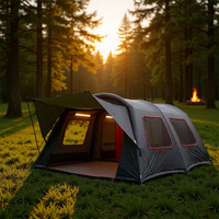Carpa Túnel Inflable Portátil para Exteriores, 4-6 Personas, Resistente al Viento y a las Tormentas, Doble Capa de Poliéster, Montaje Rápido, Grande, para las Cuatro Estaciones