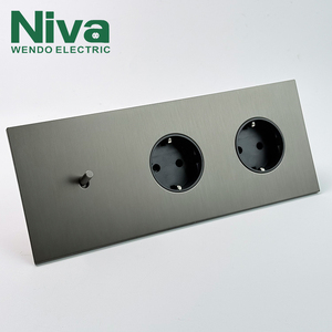 Prise murale Niva, norme européenne, panneau en acier inoxydable OEM, prises et interrupteurs Schuko, solution électrique, boîte ronde française européenne - Product Image 5