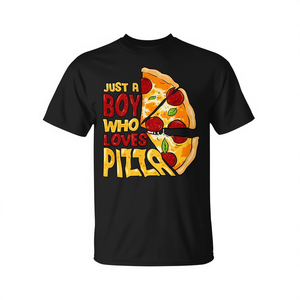 T-shirt promotionnel Just a Boy for Who Loves Pizza - Product Image 2