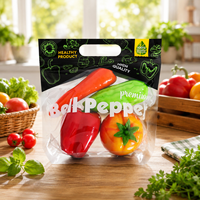Packfortune Op Maat Gemaakte Bedrukte Transparante Voedselveilige Kunststof Verpakkingszakken met Zip Lock voor Groenten en Fruit
