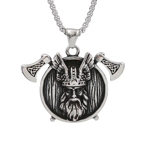 Collar con colgante de acero inoxidable con doble hacha vikinga de Yunnique, joyería de moda para hombre, regalo - Product Image 5