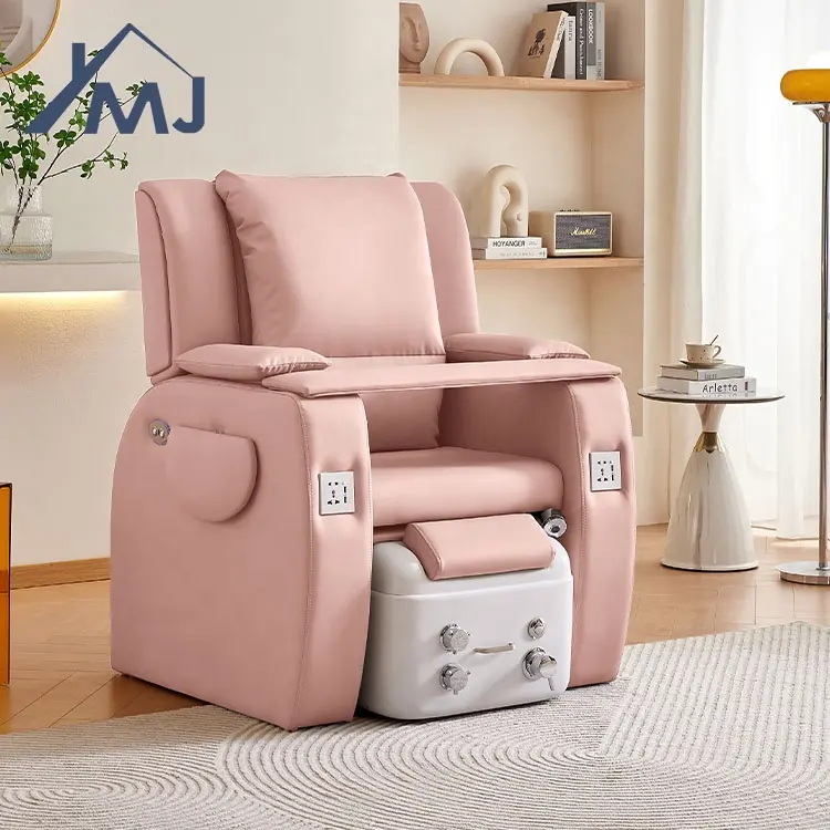Soins des pieds modernes personnalisés Station de massage et de manucure Chaise de spa pour pédicure rose