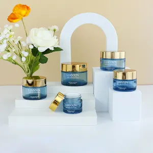 Cosmetics Cream Jar Jars with Lids Empty Glass Luxury Price Blue 5g 10g 15g 20g 30g 50g Cosmetic Packaging Container