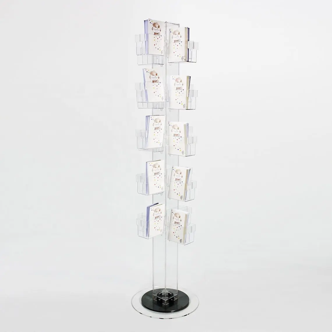 Porte-cartes de vœux rotatif en acrylique transparent, Design professionnel, 1 pièce, avec Spinner