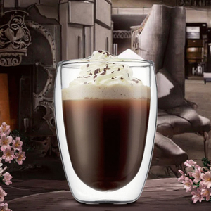 AGH Nouveauté Tasses à cappuccino modernes écologiques en verre borosilicate transparent à <span class=keywords><strong>double</strong></span> <span class=keywords><strong>paroi</strong></span> en forme d'œuf personnalisées de 2,5 oz, 8 oz et 12 oz - Product Image 3