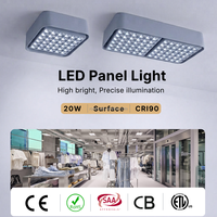 RONSE Nouveau design moderne, panneau lumineux LED à montage en surface, 20x4W, boîtier en aluminium, garantie 5 ans, surface blanche, pour centre commercial