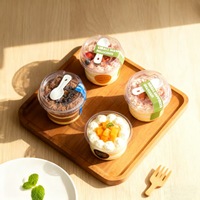 Gobelets en plastique PET transparents jetables de 250 ml pour crème glacée, yaourt, desserts, contenants à emporter, salades, fruits, bols d'açaï avec couvercle et cuillère