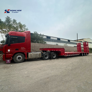 Tugas berat 3 4 5 6 gandar 60 80 100 Ton belakang pemuat tempat tidur rendah semi-trailer truk anak laki-laki Trailer dengan harga murah - Product Image 6