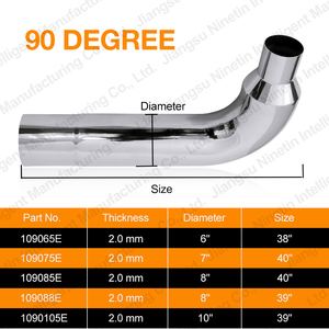 Nouveau tuyau d'échappement en acier à 90 degrés pour Peterbilt pour Volvo <span class=keywords><strong>Kenworth</strong></span> Freightliner pour Mack Trucks <span class=keywords><strong>prix</strong></span> d'usine - Product Image 2