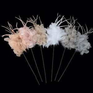 Fleur décorative artificielle fil de paon tige plume Floral Pick pour arrangement floral maison mariage fête Vase décor de vacances - Product Image 1
