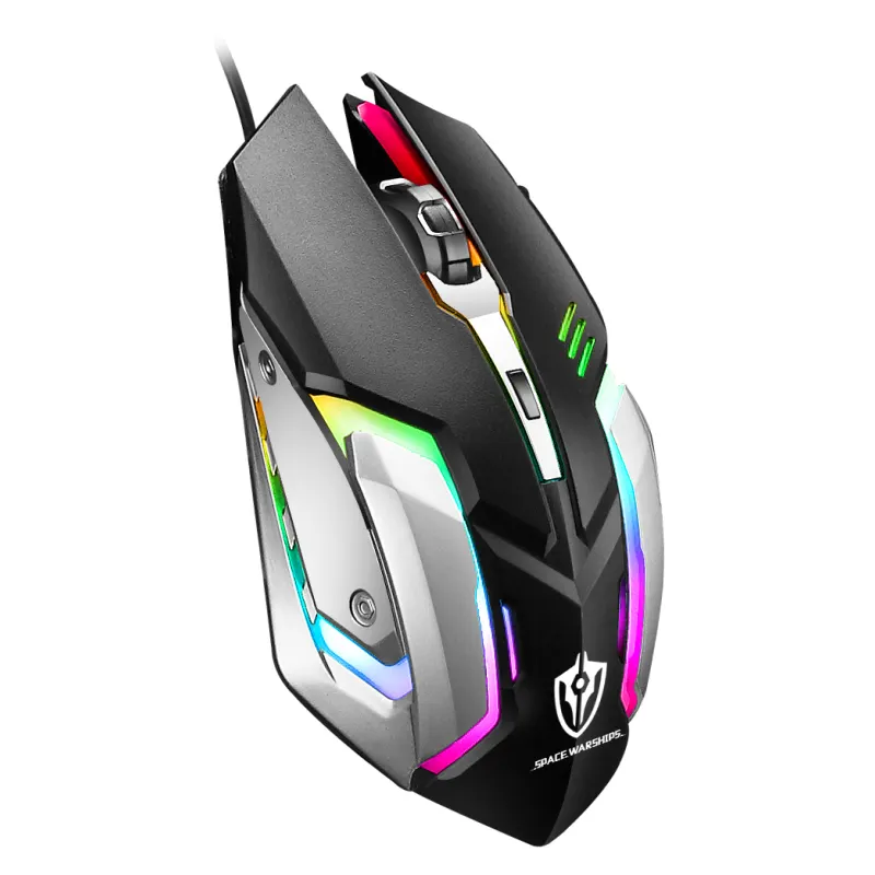 Mouse Gaming ergonomis, tetikus optik bermain nirkabel plastik ABS dapat diganti RGB untuk komputer