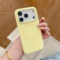 Coque de téléphone magnétique fine, couleur bonbon, doublée de velours, en silicone antichoc pour iPhone 17 16 15 14 13 Pro Max