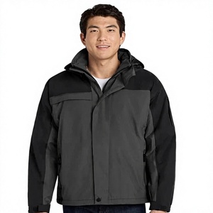 Chaqueta de Invierno para Hombre con Logotipo Personalizado al por Mayor, Chaqueta de Dos Tonos en Negro Grafito con Capucha y Protección Contra Tormentas, Abrigo Grueso para Hombre - Product Image 1