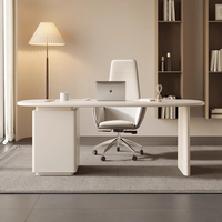 Escritorio de oficina portátil en forma de L para ordenador de casa de lujo de estilo europeo moderno blanco de nueva marca con escritorio de oficina con cajón