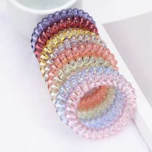 Anneau de cheveux en résine plastique transparente couleur bonbon, style marin frais, accessoires pour cheveux pour femmes, modèle été - Product Image 2