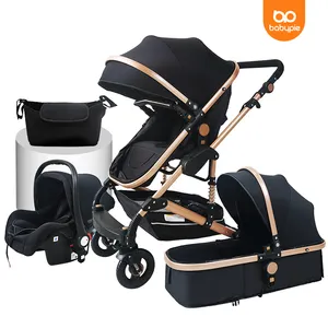 Accessoires de poussette pliable pour bébé 4 en 1 siège auto de luxe pour bébé et ensemble de poussette pas cher portable pour nouveau-né 3 en 1 poussettes