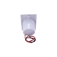 Buzzer piézoélectrique filaire blanc compact à montage encastré, courant continu faible, avec trou de fixation, boîtier ABS, OEM ODM pour panneau de sécurité