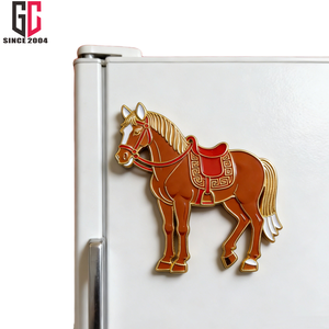 Aimant de réfrigérateur en alliage de zinc sur le thème de l'année du <span class=keywords><strong>Cheval</strong></span> 2026, fabriqué en Chine, émail métallique personnalisé, 12 ans d'expérience en usine - Product Image 6