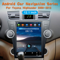 12.1 pouces Android 4 + 64g 8 core lecteur DVD de voiture pour Toyota Highlander 2009 2010 2011 2012 2013 Radio navigation GPS