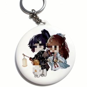 High Quality DIY Making Blank Mirror Keychain Button Badge Tinplate Material Button <b>Keyring</b> - Product Image 2