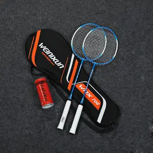 2 adet Badminton raketleri Ferroalloy çerçeve raket ve taşıma çantası el tutkal seti gençlik yetişkinler üç Badminton