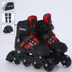Patines de ruedas ajustables en línea de cuero PU con letras impresas de tela de malla <span class=keywords><strong>y</strong></span> PU unisex - Product Image 3
